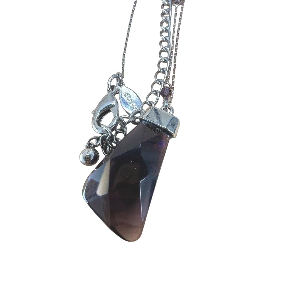 Boho Chic Faceted Smoky Purple Crystal Pendant Necklace from Chico's